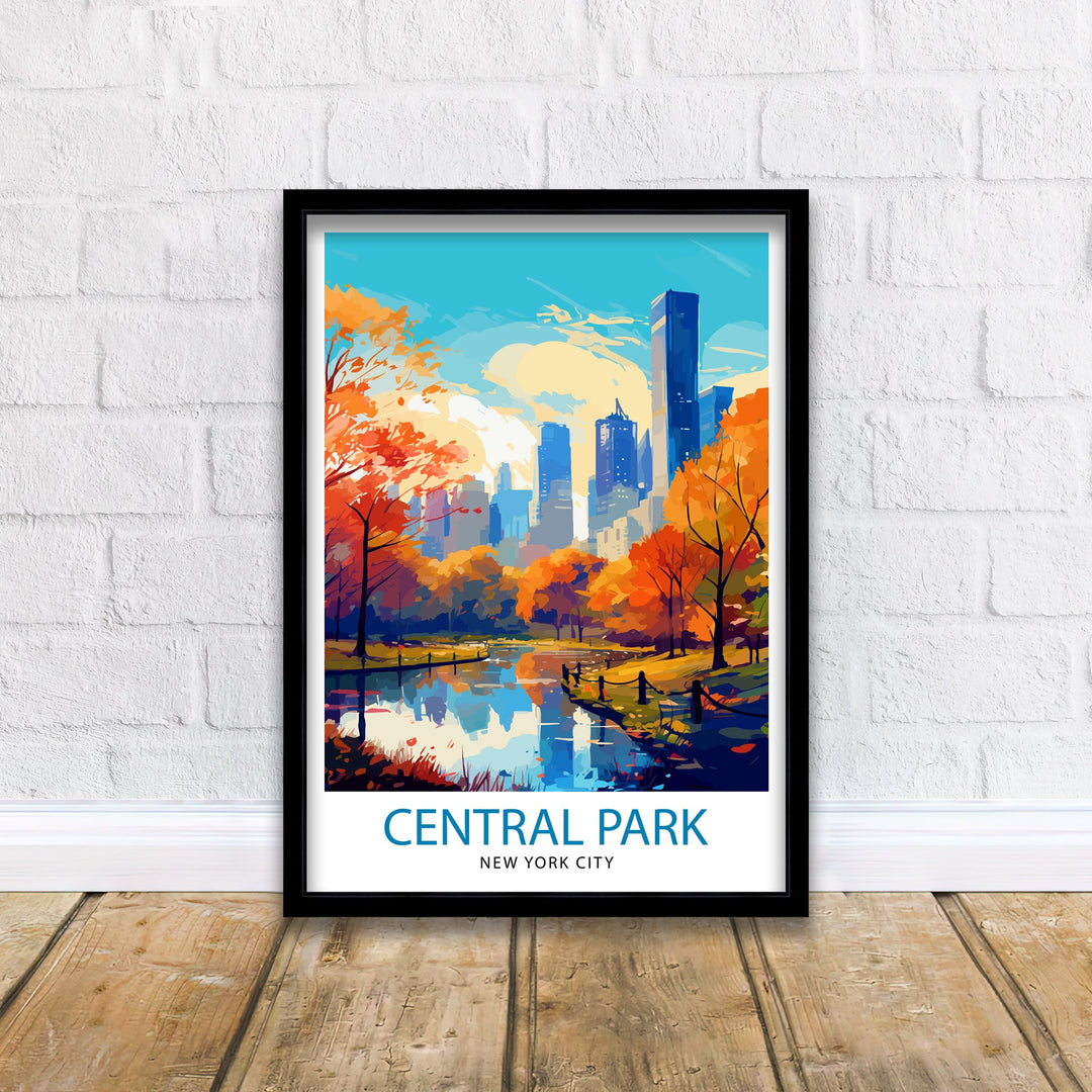 Central Park New York Travel Poster NYC Wall Decor Central Park Poster New York City Travel Posters Central Park Art Poster NYC Illustration