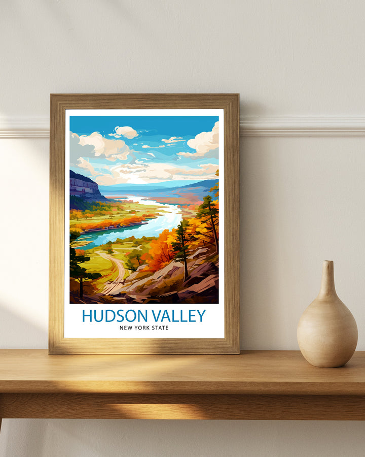 Hudson Valley New York State Travel Poster New York Wall Decor Hudson Valley Poster Upstate New York Travel Posters New York Art Poster