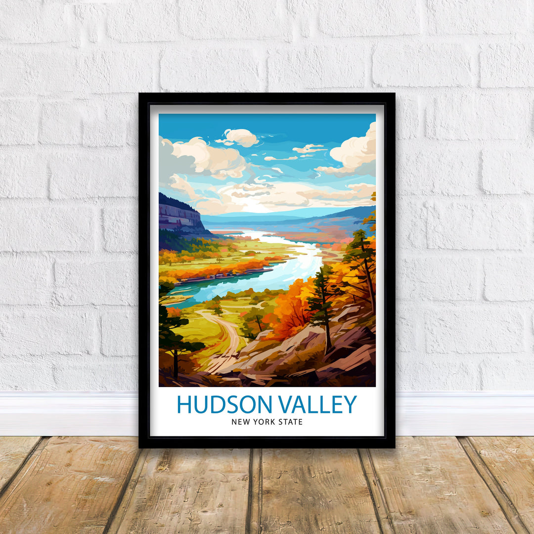 Hudson Valley New York State Travel Poster New York Wall Decor Hudson Valley Poster Upstate New York Travel Posters New York Art Poster