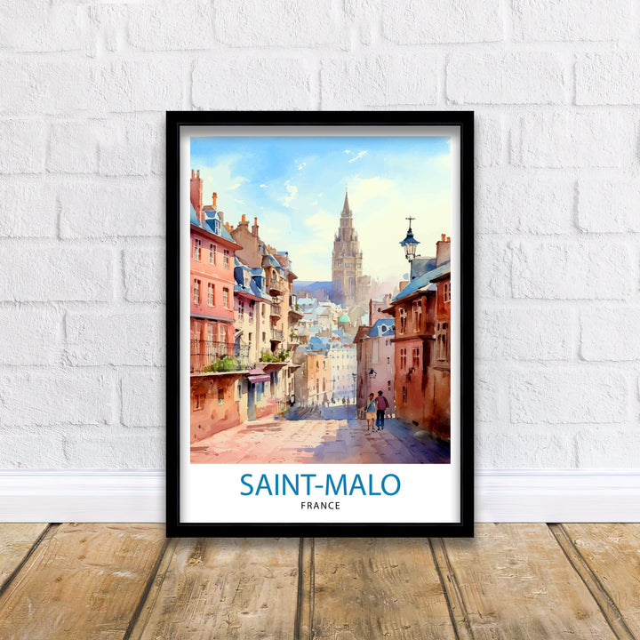 St Malo France Travel Poster St Malo Wall Art St Malo Home Decor St Malo Illustration Travel Poster Gift For St Malo France Home