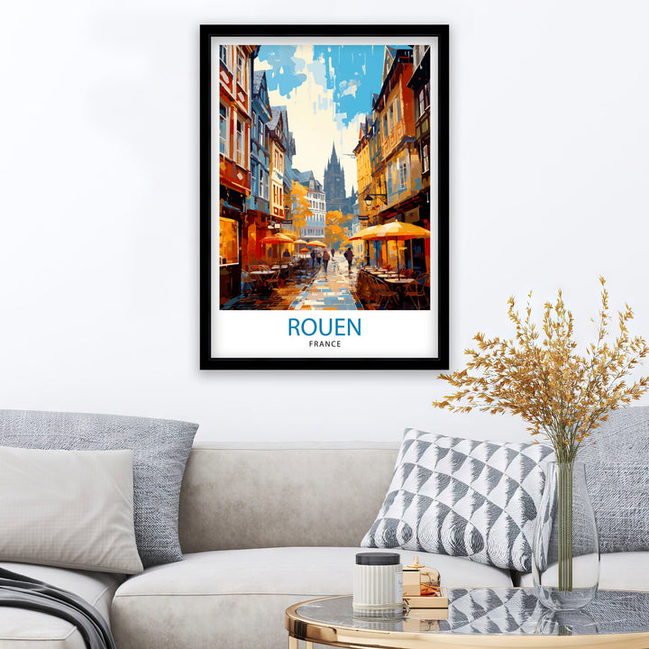 Rouen France Travel Poster France Wall Decor Rouen Poster Normandy Travel Posters France Art Poster Rouen Illustration France Wall Art City