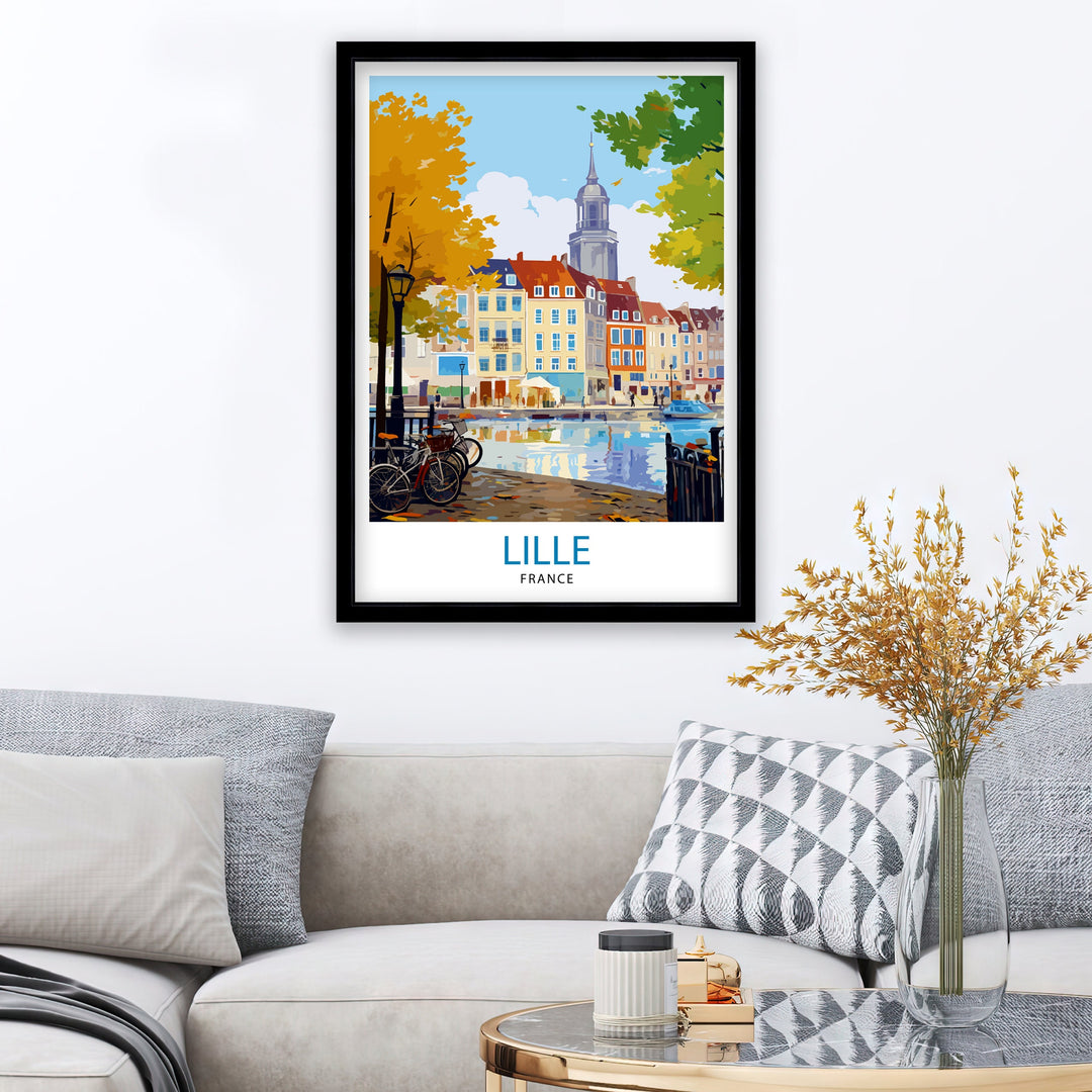 Lille France Travel Poster Lille Wall Decor Lille Poster France Travel Posters Lille Art Poster Lille Illustration Lille