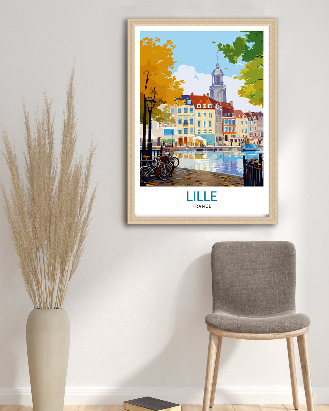 Lille France Travel Poster Lille Wall Decor Lille Poster France Travel Posters Lille Art Poster Lille Illustration Lille