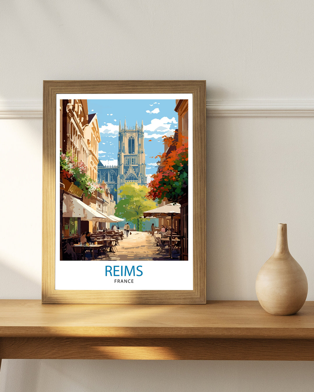 Reims France Travel Poster Reims Wall Decor Reims Home Living Decor Reims France Illustration Travel Poster Gift for Reims France Home Decor