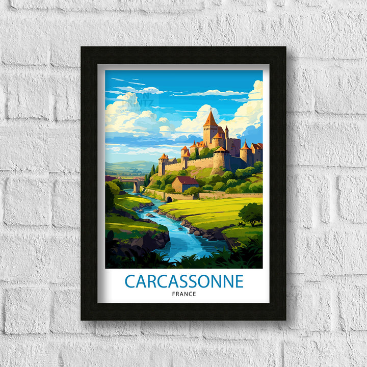 Carcassonne France Travel Poster Carcassonne Wall Decor Carcassonne Poster France Travel Posters Carcassonne Art Poster Carcassonne