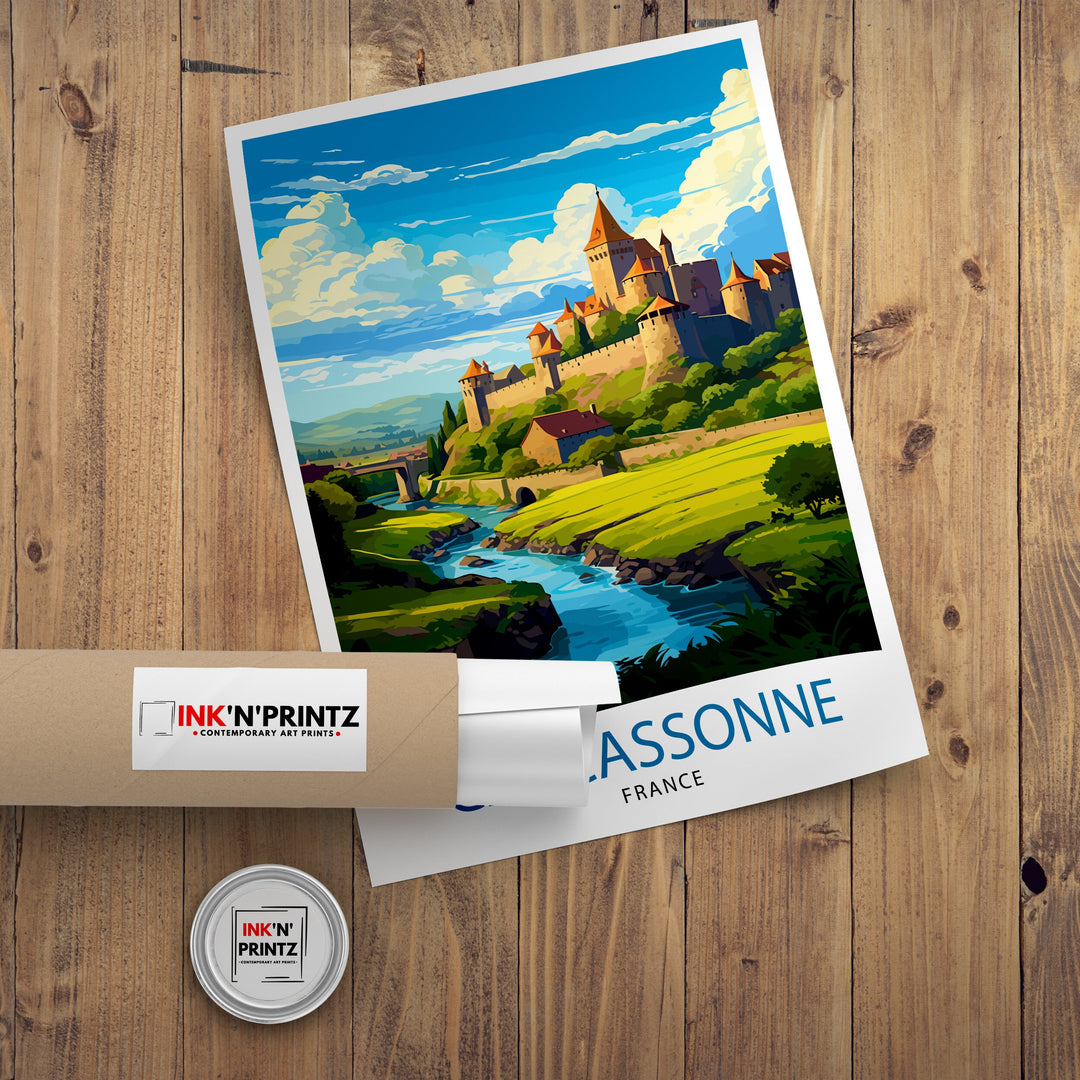 Carcassonne France Travel Poster Carcassonne Wall Decor Carcassonne Poster France Travel Posters Carcassonne Art Poster Carcassonne