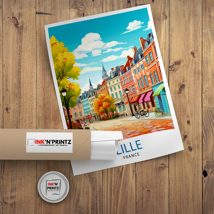 Lille France Travel Poster Lille Wall Decor Lille Poster France Travel Posters Lille Art Poster Lille Illustration Lille