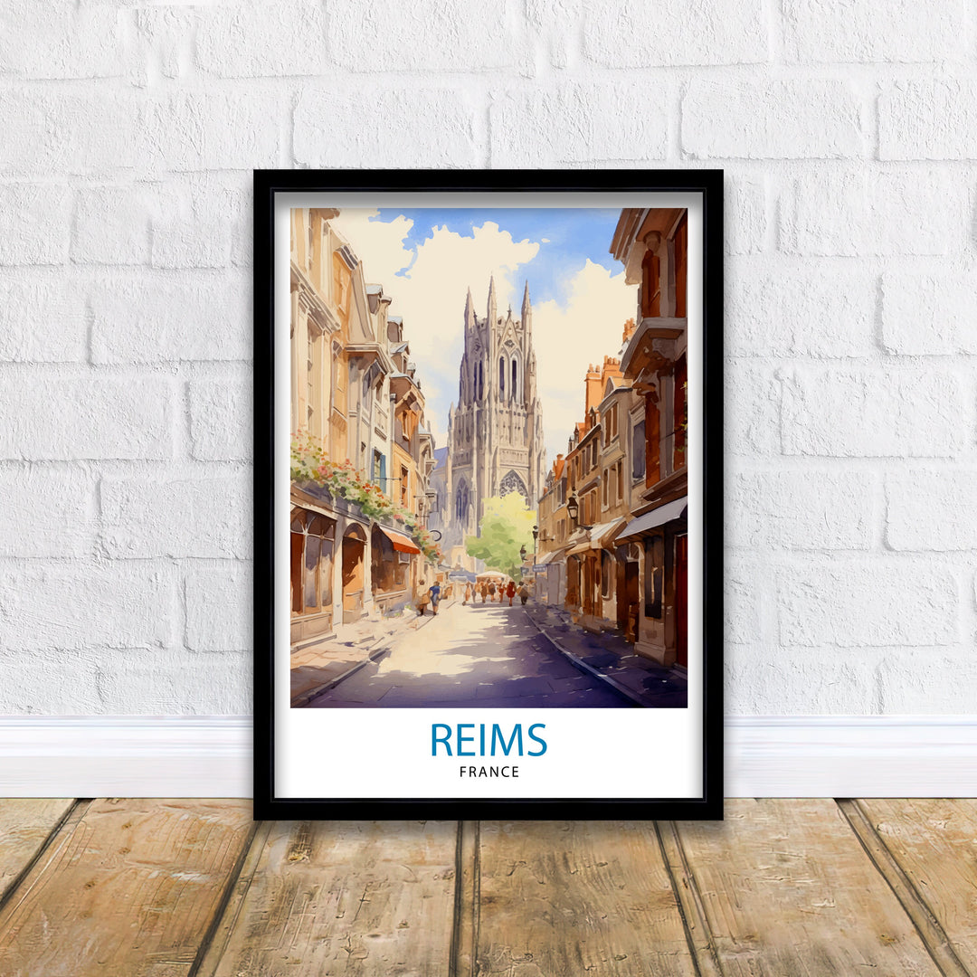 Reims France Travel Poster Reims Wall Decor Reims Home Living Decor Reims France Illustration Travel Poster Gift for Reims France Home Decor