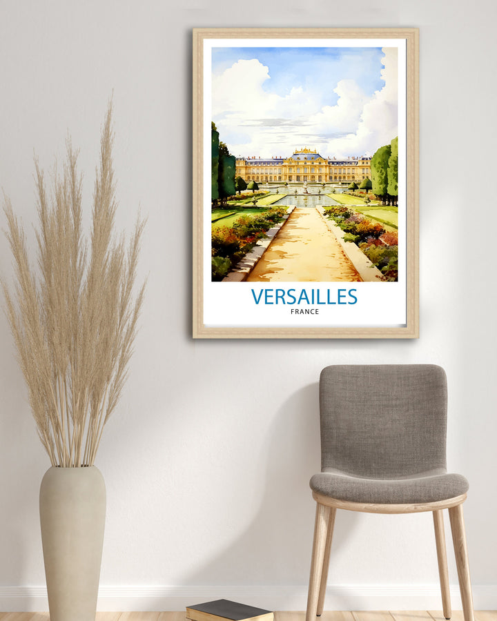 Versailles France Travel Poster Versailles Wall Decor Versailles Poster France Travel Posters Versailles Art Poster Versailles Illustration