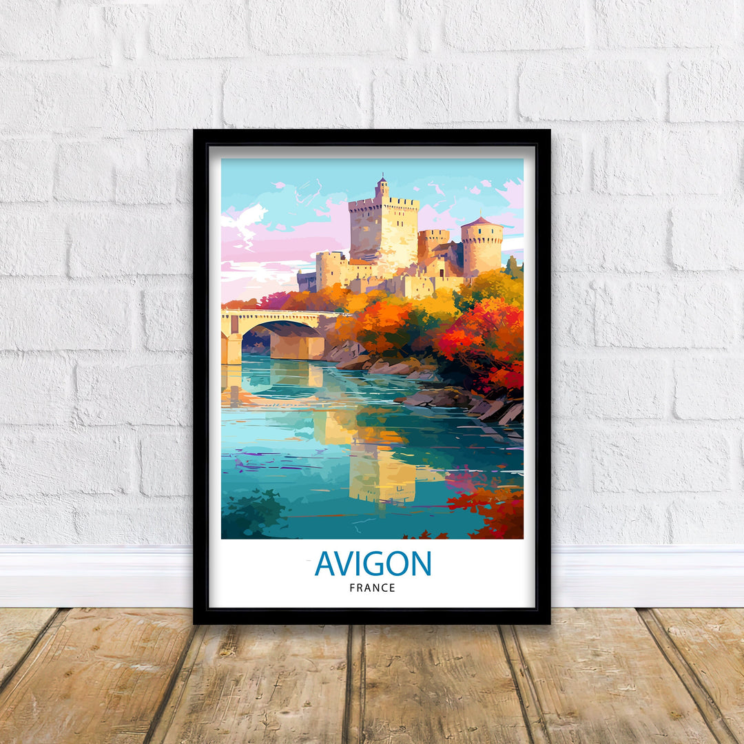 Avignon France Travel Poster, Avignon Wall Decor, Avignon Home Living Decor, Avignon France Illustration, Travel Poster Gift for Avignon