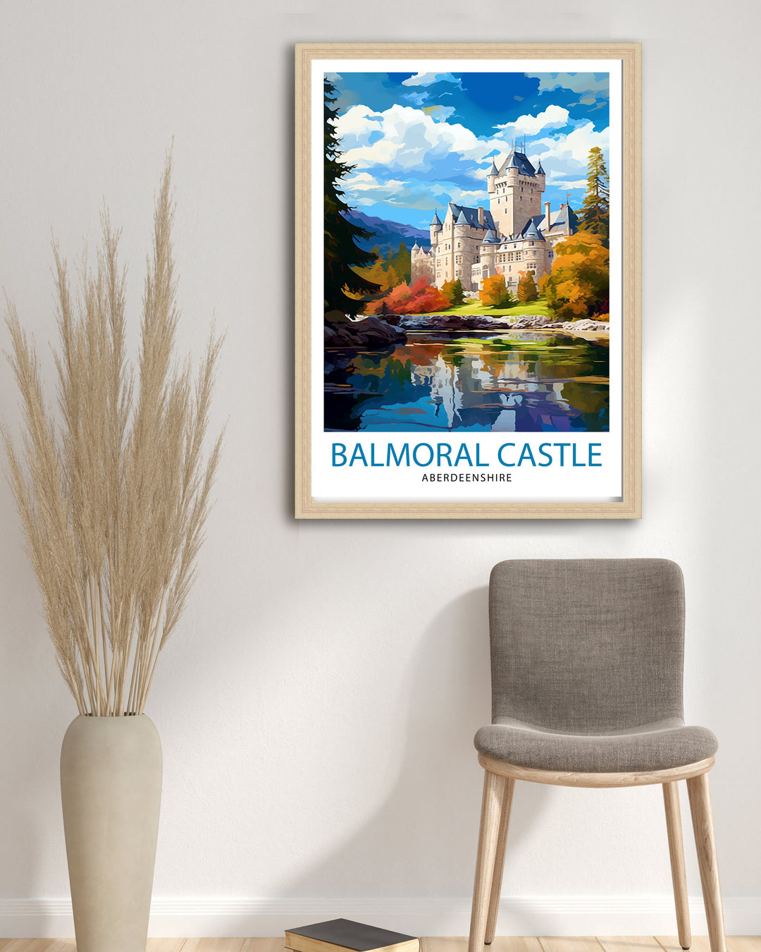 Balmoral Castle Aberdeenshire Travel Poster - Balmoral Wall Decor - Balmoral Castle Poster Aberdeenshire Travel Posters Balmoral Castle