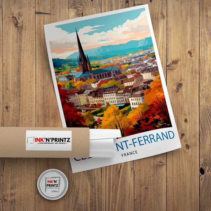 Clermont-Ferrand France Travel Poster Clermont-Ferrand Wall Decor Clermont-Ferrand Poster France Travel Posters Clermont-Ferrand Art Poster