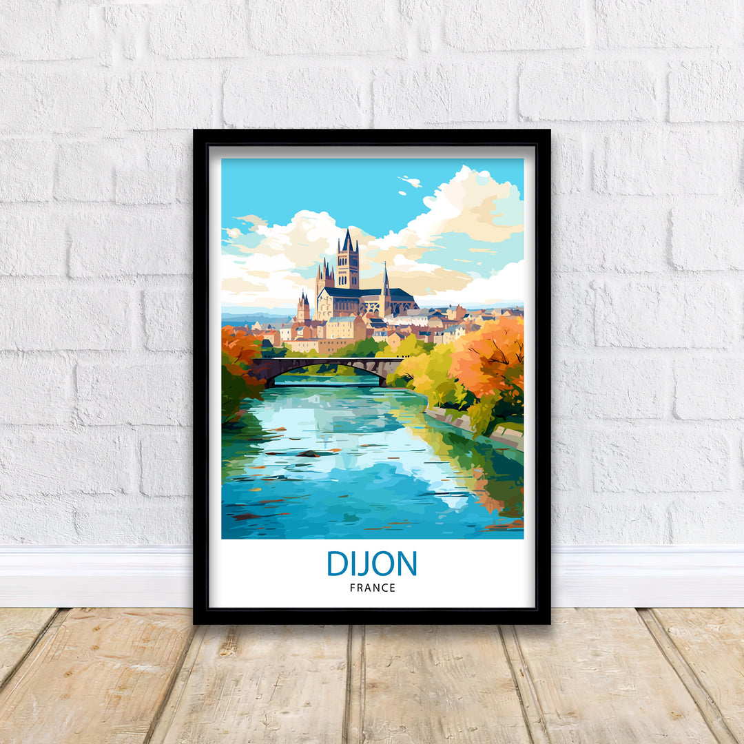 Dijon France Travel Poster Dijon Wall Art Dijon Home Decor Dijon France Illustration Travel Poster Gift For Dijon France Home Decor