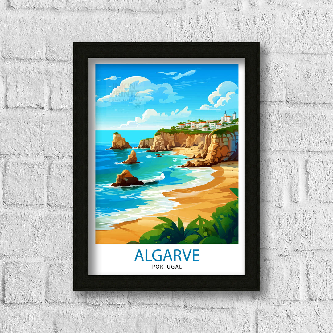 Algarve Portugal Travel Poster Algarve Wall Decor Algarve Poster Portugal Travel Posters Algarve Art Poster Algarve Illustration Algarve Wall