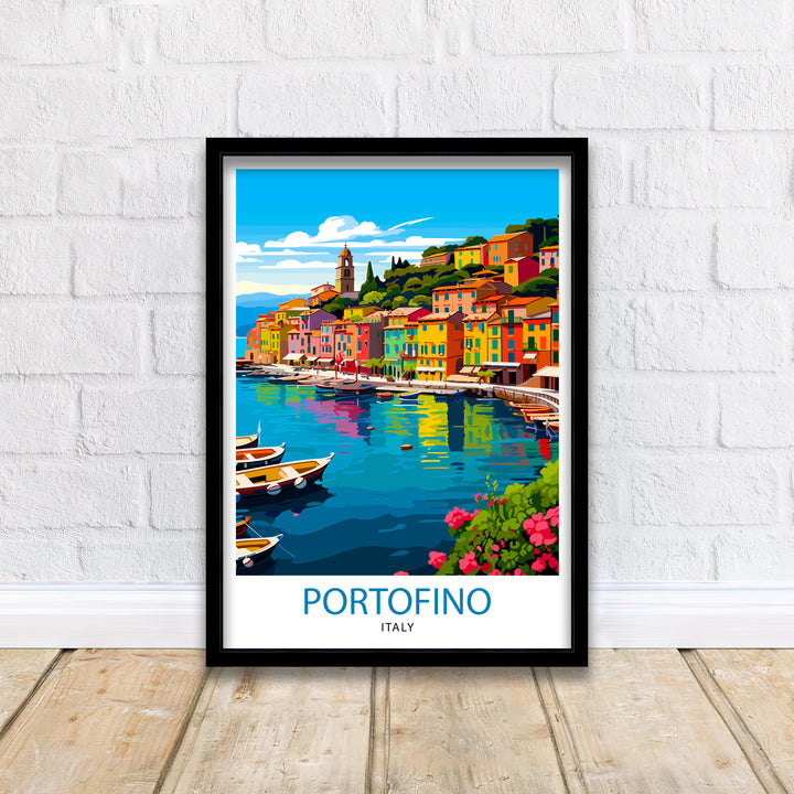 Portofino Italy Travel Poster Portofino Wall Decor Portofino Poster Italy Travel Posters Portofino Art Poster Portofino Illustration Portofino