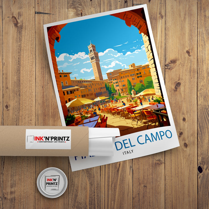 Piazza del Campo Italy Travel Poster Siena Wall Decor Piazza del Campo Poster Italy Travel Posters Siena Art Poster Piazza del Campo