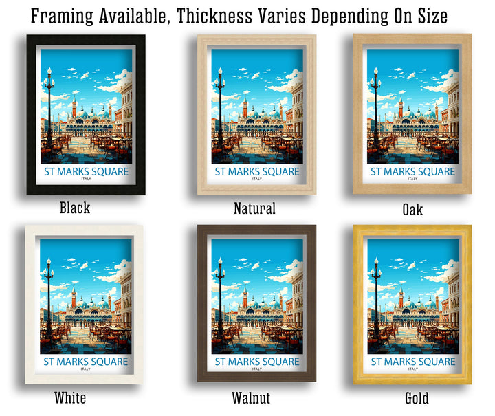 St. Mark's Square Venice Travel Poster St. Mark's Wall DecorSt. Mark's Poster Venice Travel Posters St. Mark's Art Poster St. Mark's