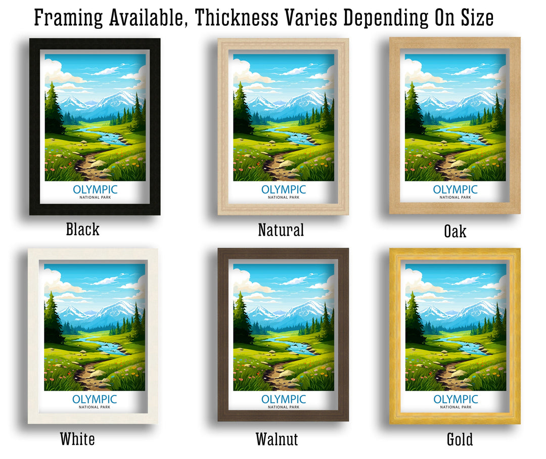 Olympic National Park Travel Poster Olympic Wall Decor - Olympic Poster National Park Travel Posters Olympic Art Poster