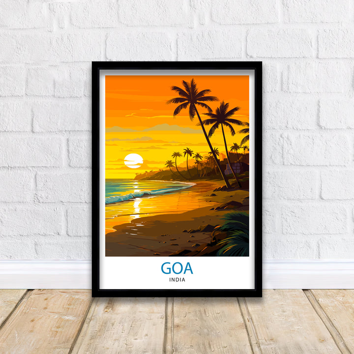 Goa India Travel Poster Goa Wall Decor Goa Poster India Travel Posters Goa Art Poster Goa Illustration Goa Wall Art India Poster