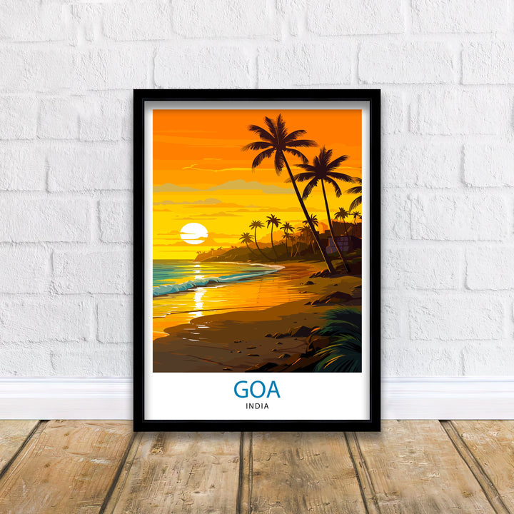 Goa India Travel Poster Goa Wall Decor Goa Poster India Travel Posters Goa Art Poster Goa Illustration Goa Wall Art India Poster