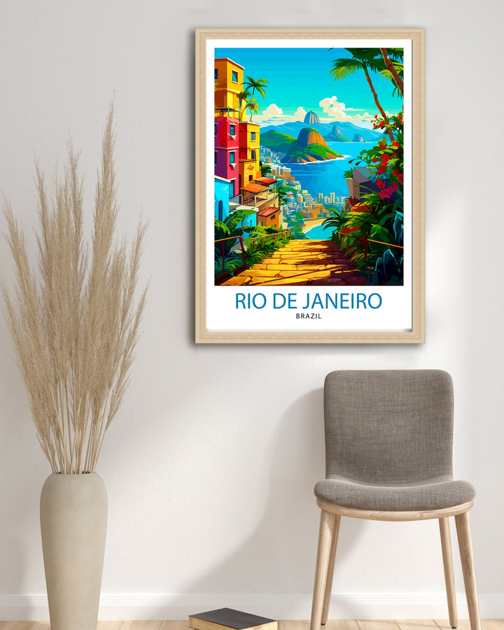 Rio de Janeiro Brazil Travel Poster Rio Wall Decor Rio Poster Brazil Travel Posters Rio Art Poster Rio Illustration Rio Wall Art