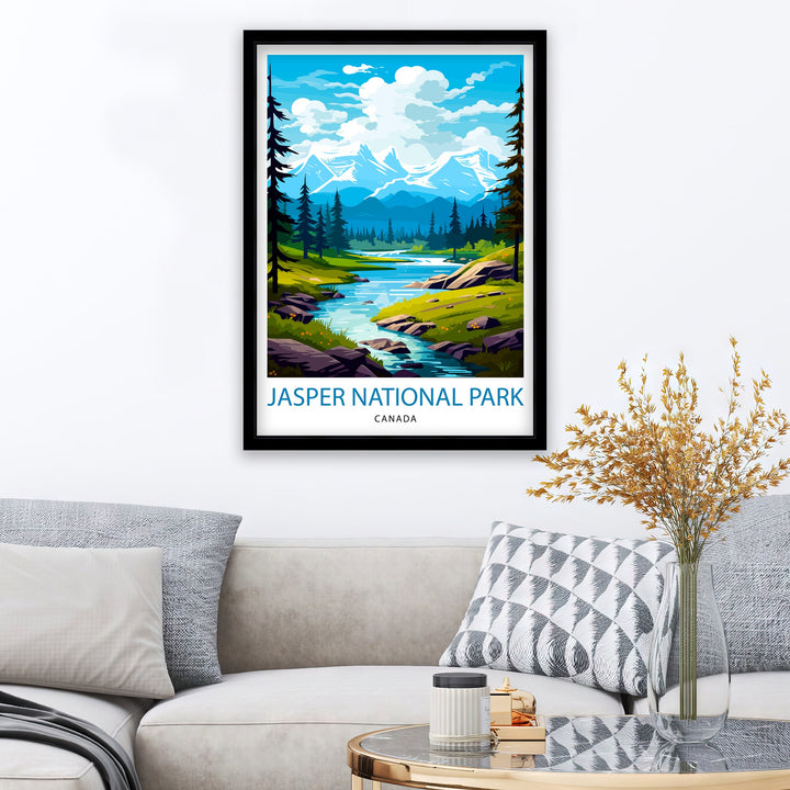 Jasper National Park Travel Poster Jasper Wall Decor Jasper Poster Canada Travel Posters Jasper Art Poster