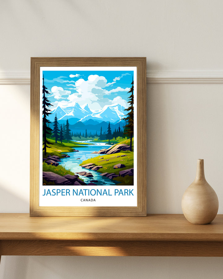 Jasper National Park Travel Poster Jasper Wall Decor Jasper Poster Canada Travel Posters Jasper Art Poster