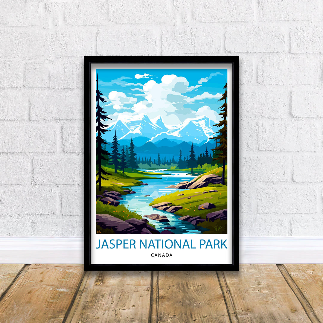 Jasper National Park Travel Poster Jasper Wall Decor Jasper Poster Canada Travel Posters Jasper Art Poster