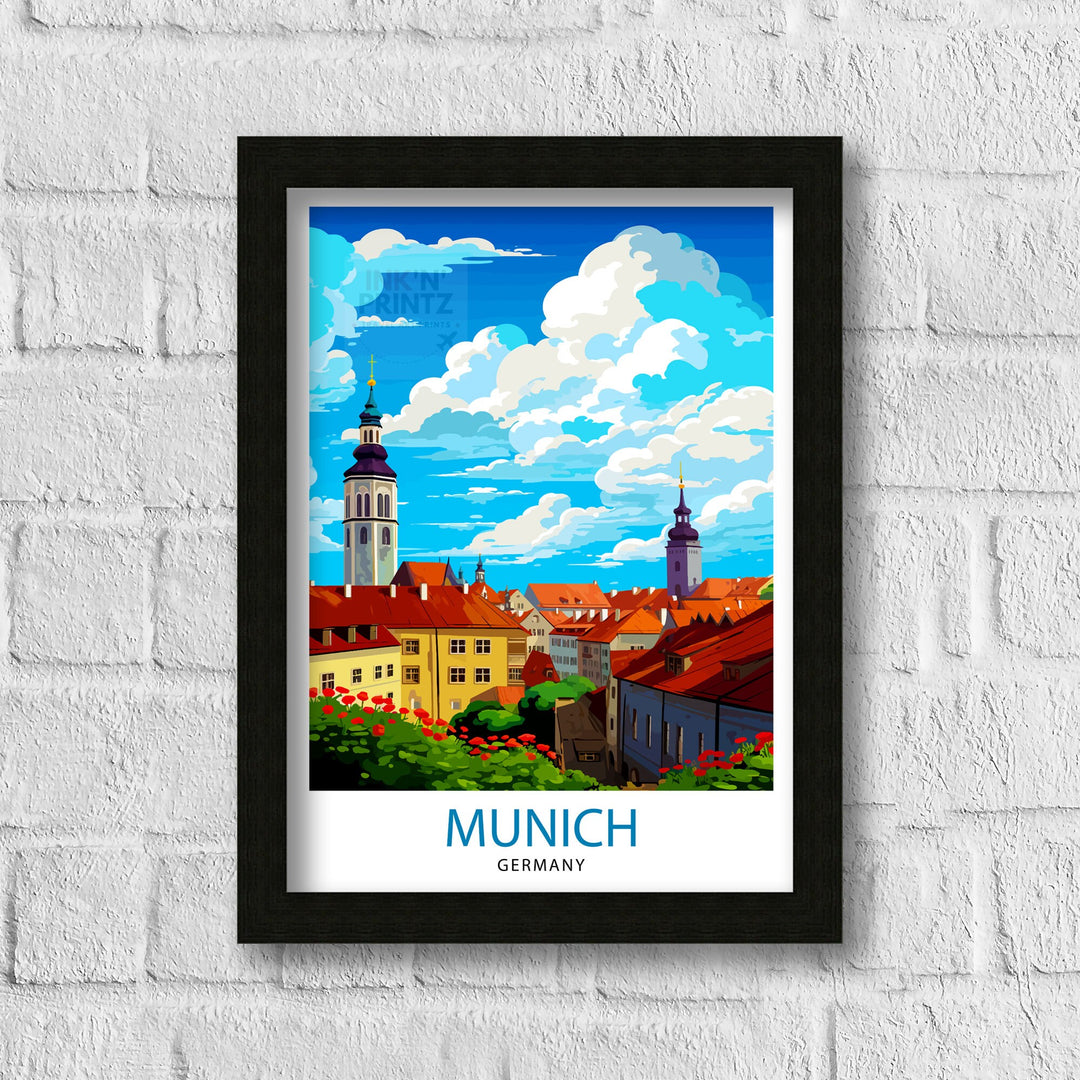 Munich Germany Travel Poster Munich Wall Decor Munich Poster Germany Travel Posters Munich Art Poster Munich Illustration Munich Wall Art