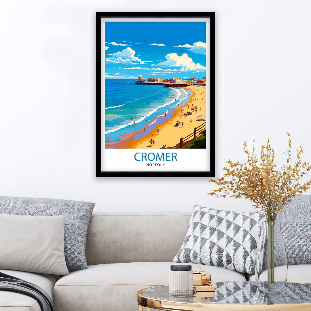 Cromer Norfolk Poster Cromer Wall Decor Cromer Poster Cromer Art Poster Cromer Wall Art Gift for Cromer Travel Cromer Home Decor