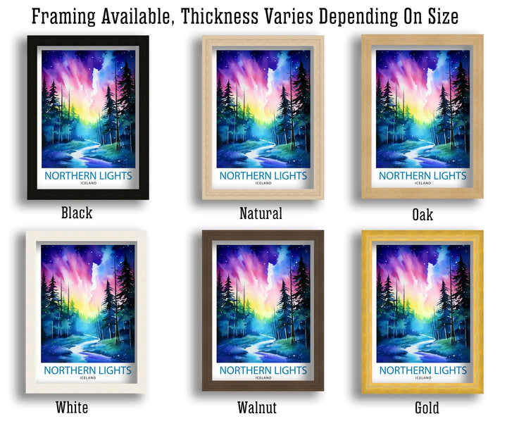 Northern Lights Aurora Borealis Travel Poster Celestial Wall Decor Night Sky Poster Aurora Borealis Travel Posters Northern Lights Art Poster