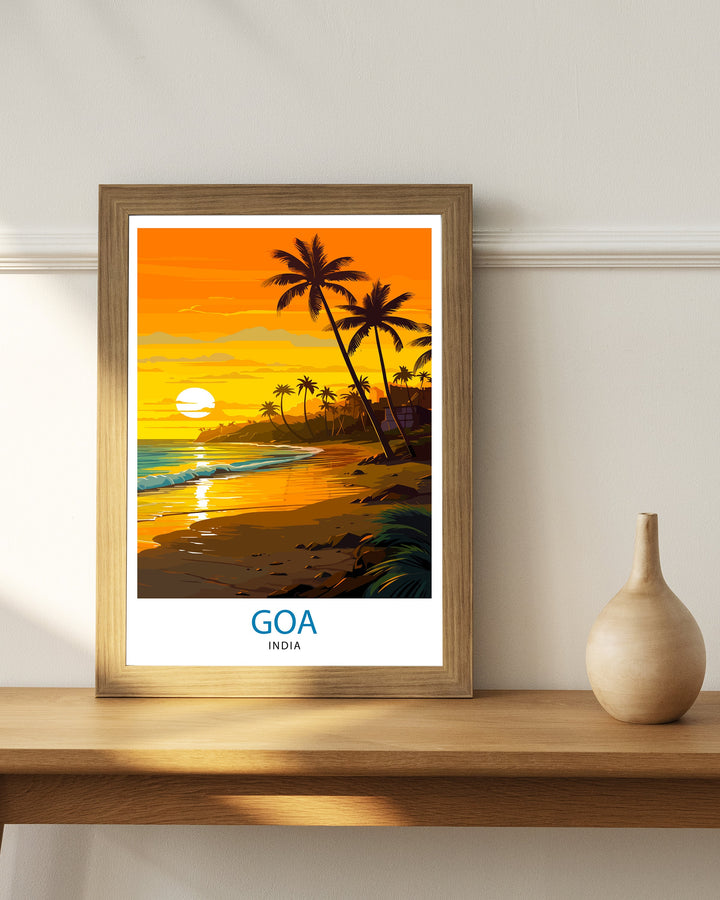 Goa India Travel Poster Goa Wall Decor Goa Poster India Travel Posters Goa Art Poster Goa Illustration Goa Wall Art India Poster