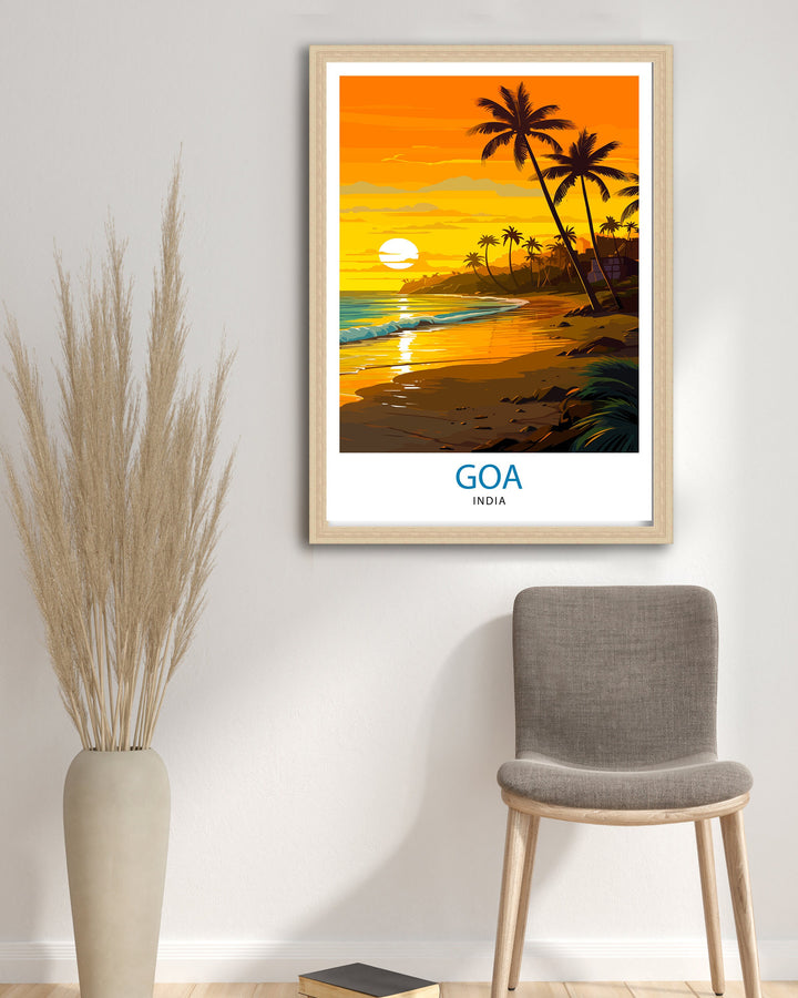 Goa India Travel Poster Goa Wall Decor Goa Poster India Travel Posters Goa Art Poster Goa Illustration Goa Wall Art India Poster