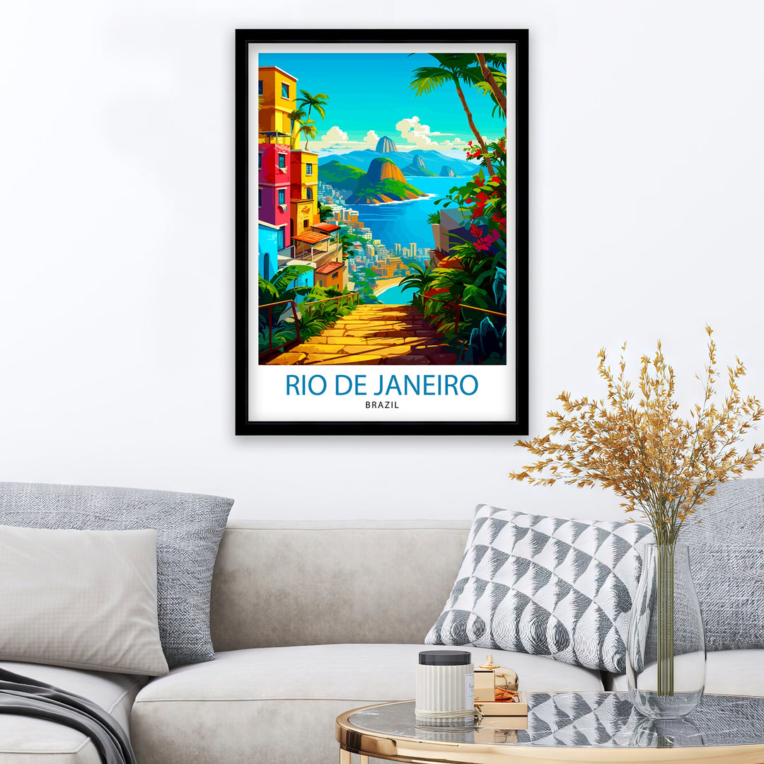 Rio de Janeiro Brazil Travel Poster Rio Wall Decor Rio Poster Brazil Travel Posters Rio Art Poster Rio Illustration Rio Wall Art