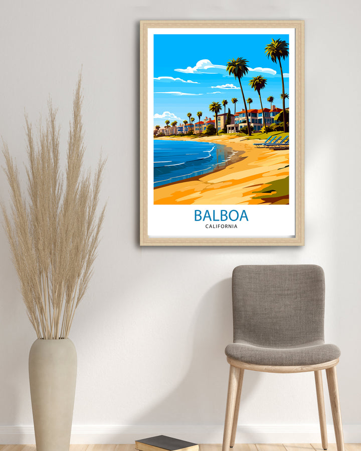 Balboa California Travel Poster Balboa Wall Decor Balboa Poster California Travel Posters Balboa Art Poster Balboa Illustration Balboa Wall Art