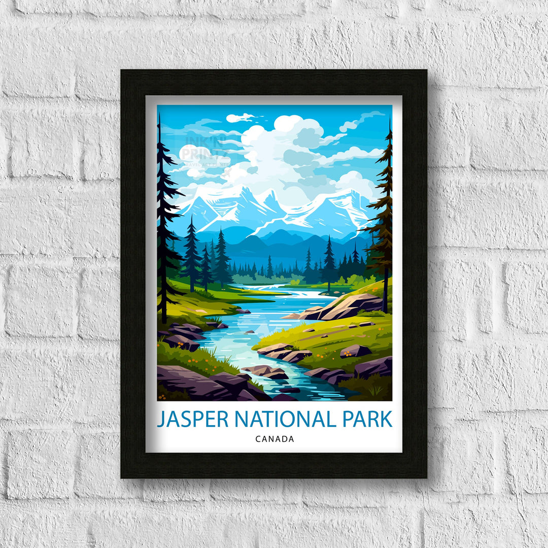 Jasper National Park Travel Poster Jasper Wall Decor Jasper Poster Canada Travel Posters Jasper Art Poster