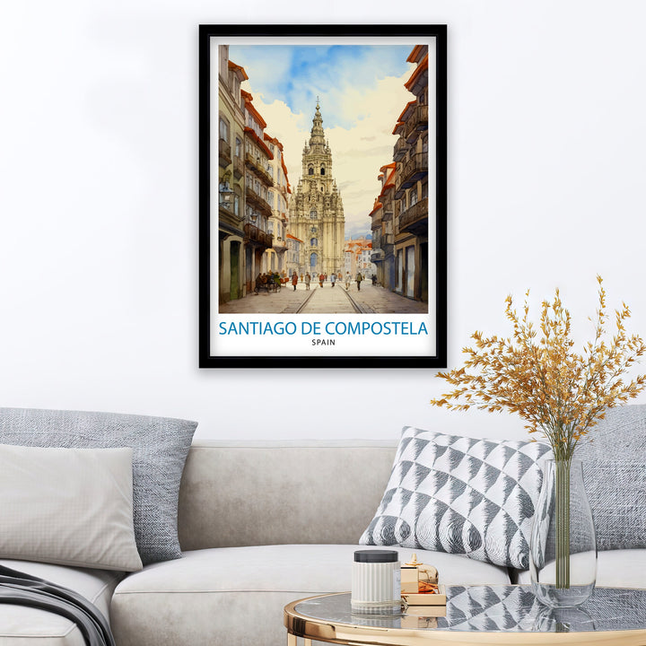 Santiago de Compostela Poster Santiago Wall Decor Santiago Poster Santiago Art Poster Santiago Wall Art Gift for Santiago Travel Santiago Home