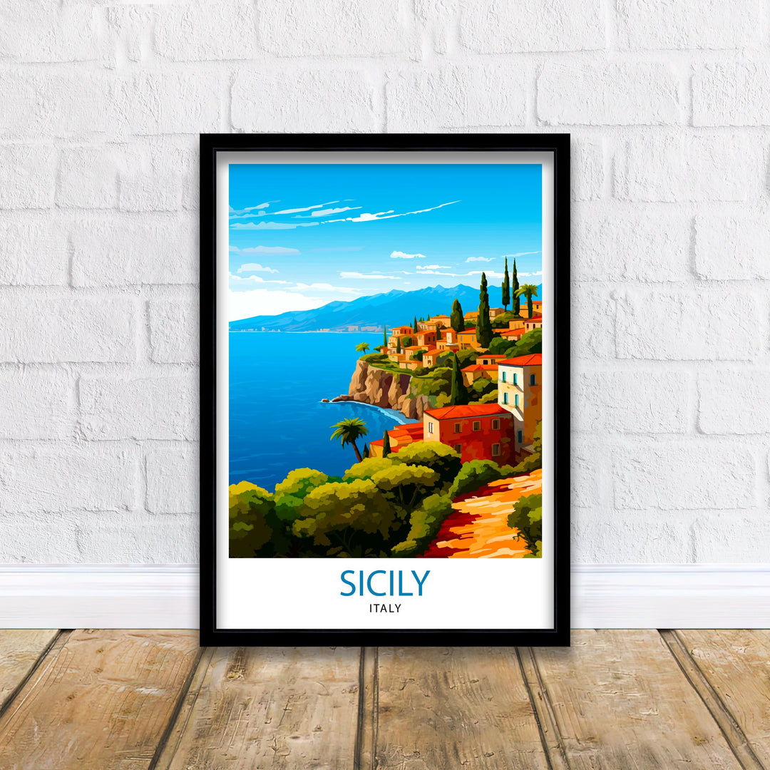 Sicily Travel Poster Sicily Wall Decor Sicily Poster Sicily Art Poster Sicily Wall Art Gift for Sicily Travel Sicily Home Decor