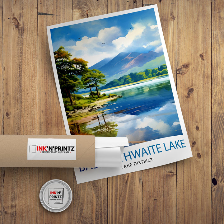 Bassenthwaite Lake Lake District Travel Poster Lake District Wall Decor Lake District Home Living Decor Lake District Illustration