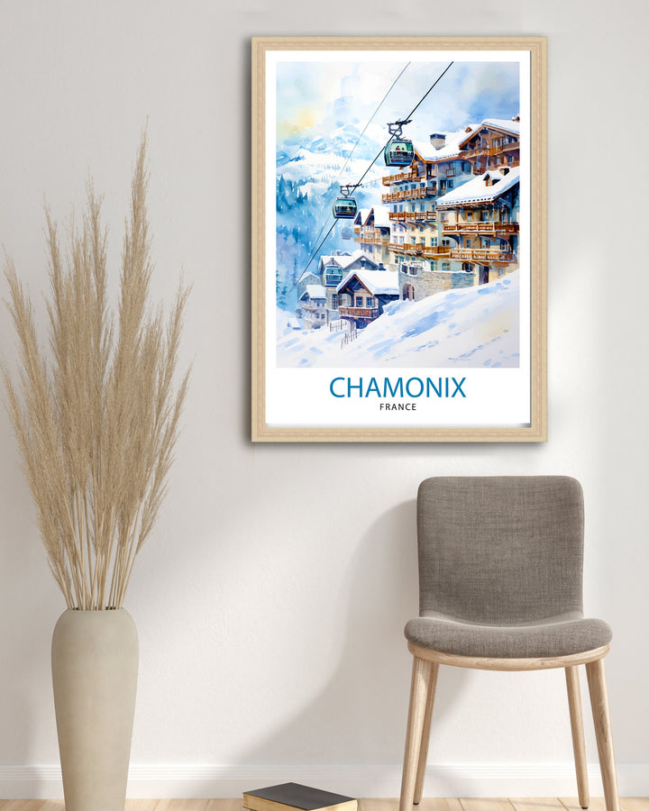 Chamonix France Poster Chamonix Decor Chamonix Poster Chamonix Art Chamonix Wall Art Gift for Alpine Lovers Chamonix Home Decor