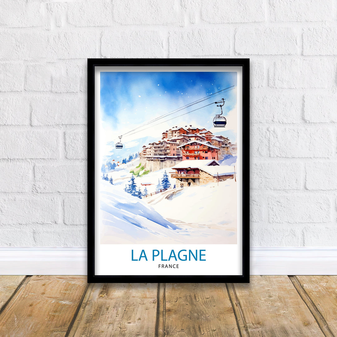 La Plagne France Poster La Plagne Decor La Plagne Poster La Plagne Art La Plagne Wall Art Gift for Ski Enthusiasts La Plagne Home Decor