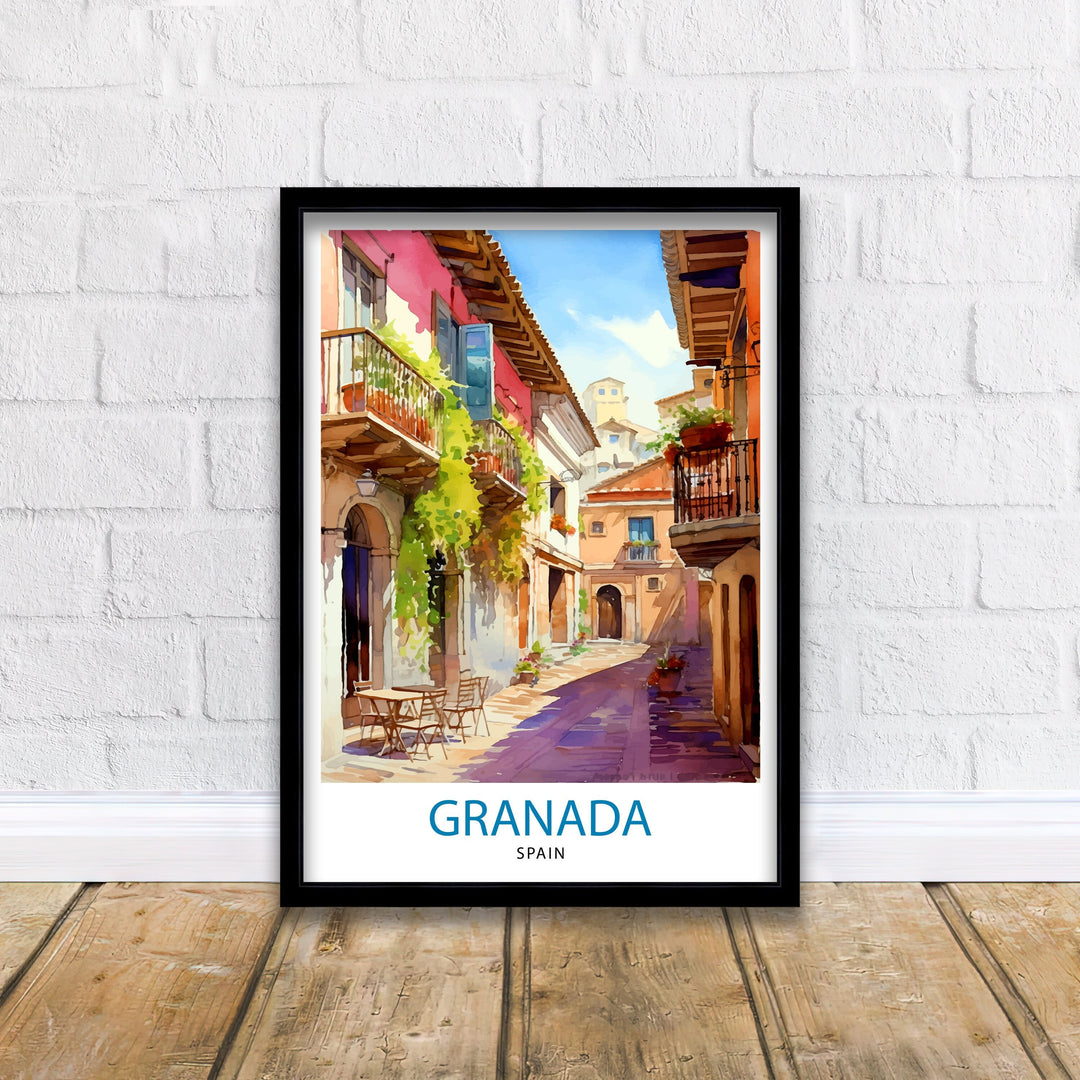 Granada Spain Travel Poster Granada Wall Art Spain Travel Poster Granada Home Decor Granada Spain Illustration Travel Posters