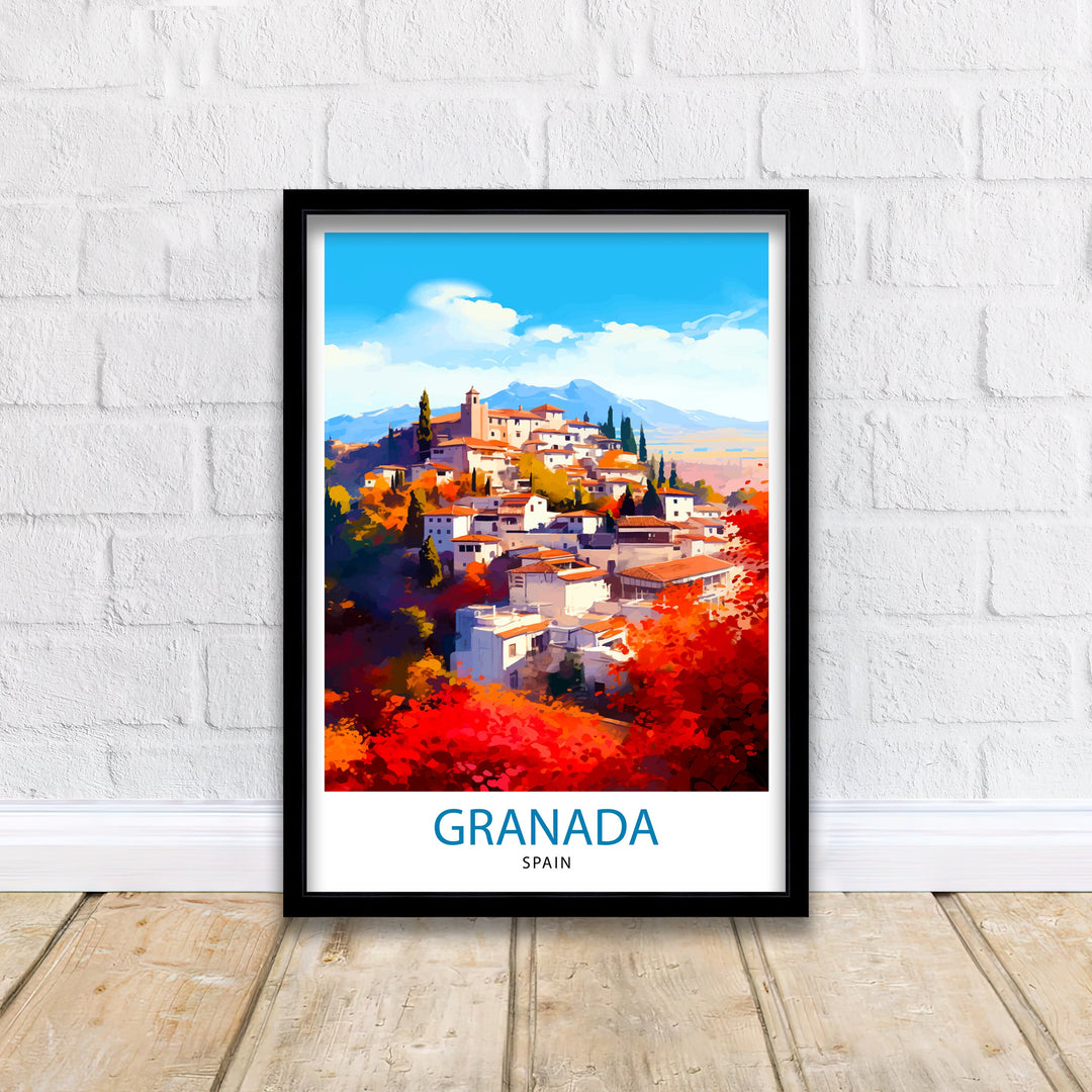 Granada Spain Travel Poster Granada Wall Art Spain Travel Poster Granada Home Decor Granada Spain Illustration Travel Posters