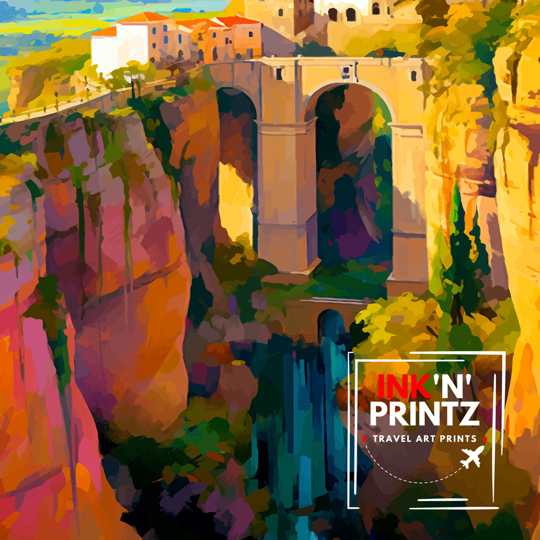 Ronda Spain Travel Poster Ronda Wall Decor Ronda Poster Spain Travel Posters Ronda Art Poster Ronda Illustration Ronda Wall Art