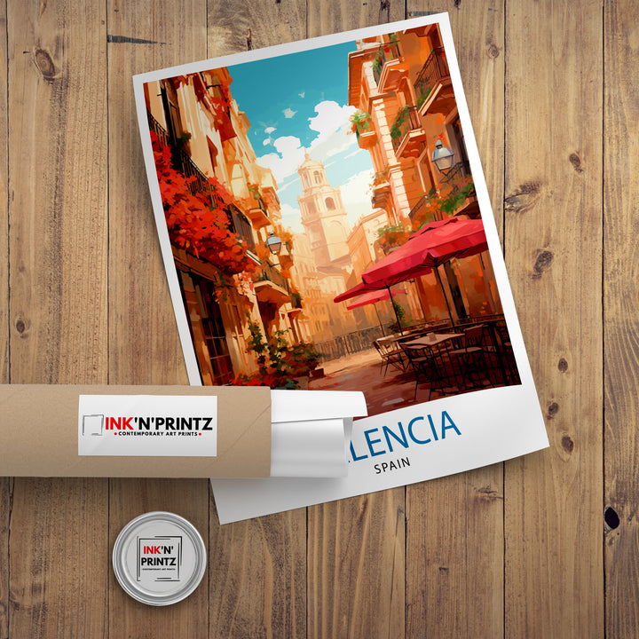 Valencia Travel Poster Valencia Wall Decor Valencia Home Living Decor Valencia Spain City Poster Capital City Valencia Illustration