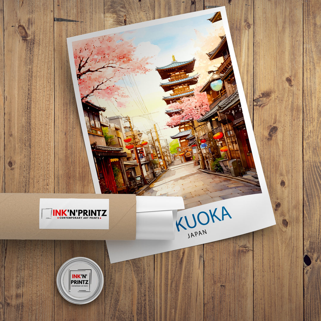 Fukuoka Japan Travel Poster Fukuoka Wall Decor Fukuoka Poster Japan Travel Posters Fukuoka Art Poster Fukuoka Illustration Fukuoka Wall Art