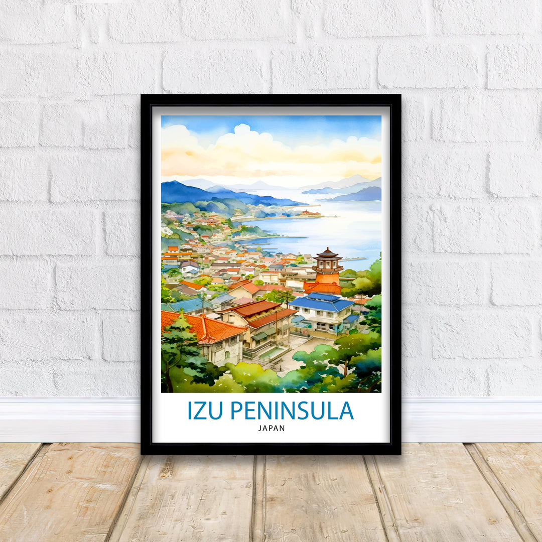 Izu Peninsula Japan Travel Poster Izu Wall Decor Izu Poster Japan Travel Posters Izu Art Poster Izu Illustration Izu Wall Art