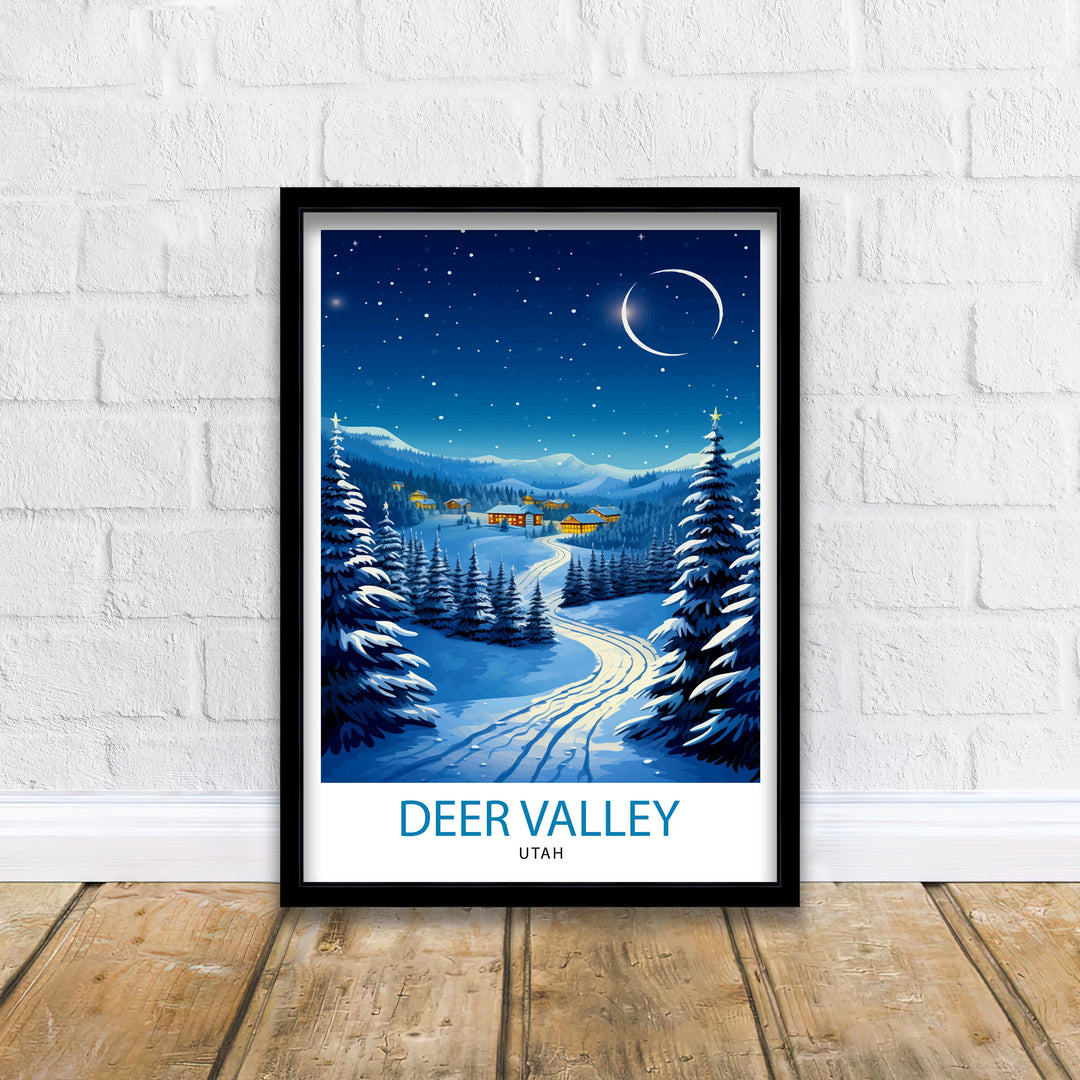 Deer Valley Ski Resort Poster Deer Valley Ski Decor Deer Valley Poster Deer Valley Art Poster Deer Valley Wall Art Gift for Deer Valley Skiers