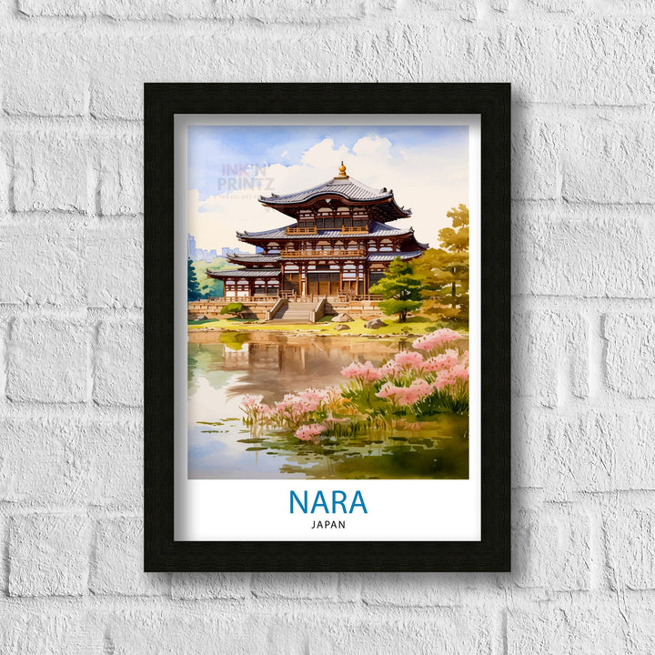 Nara Japan Travel Poster Nara Wall Decor Nara Poster Japan Travel Posters Nara Art Poster Nara Illustration Nara Wall Art