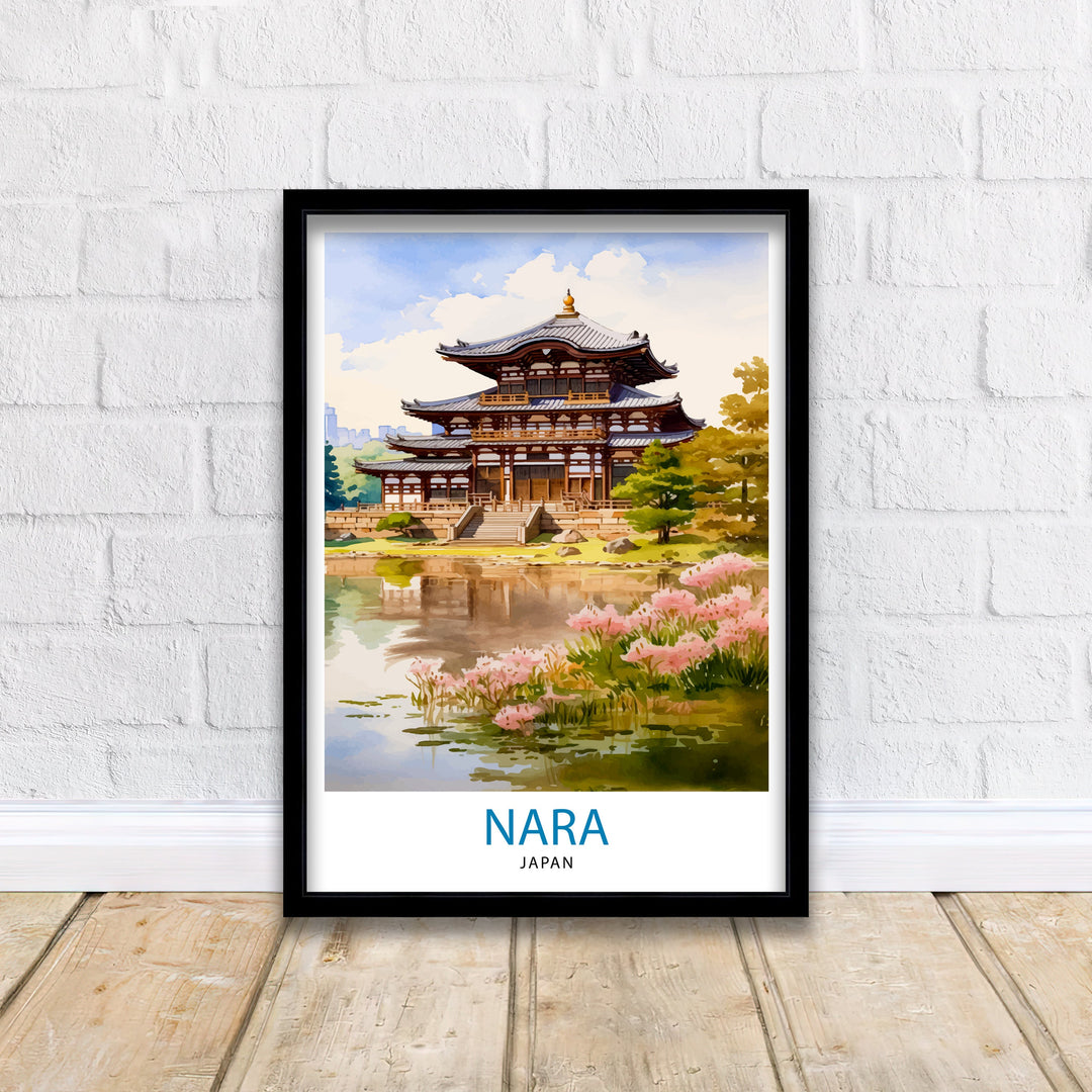 Nara Japan Travel Poster Nara Wall Decor Nara Poster Japan Travel Posters Nara Art Poster Nara Illustration Nara Wall Art